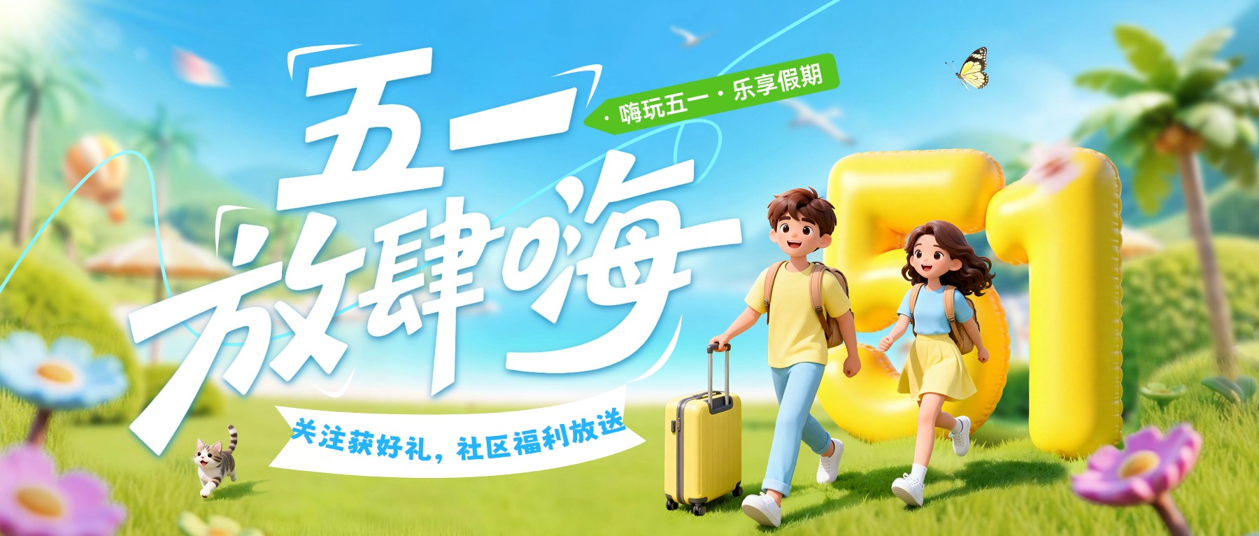 51五一劳动节节日祝福旅游出行活泼感公众号首图.jpg